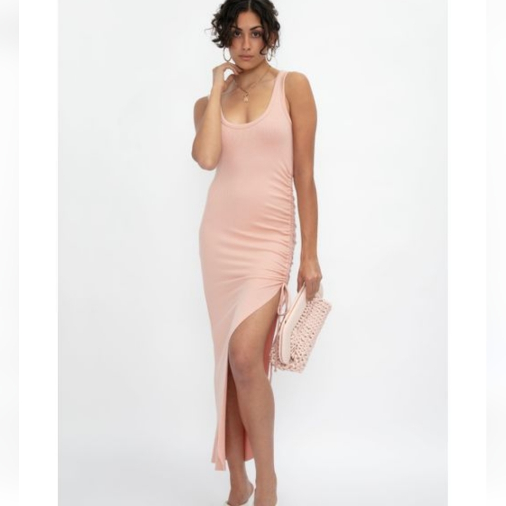 The Range Alloy Rib Cinched Midi Dress in Dusty Desert size S - Picture 1 of 17